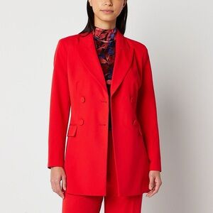 Worthington Red Blazer Structured Tailored Design